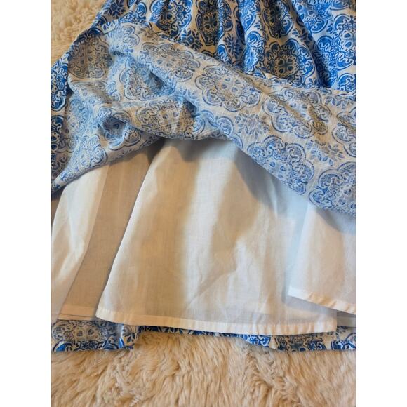Paisley Lane Blue and White Ruffled Sleeveless Dress size 7 - Picture 4 of 7